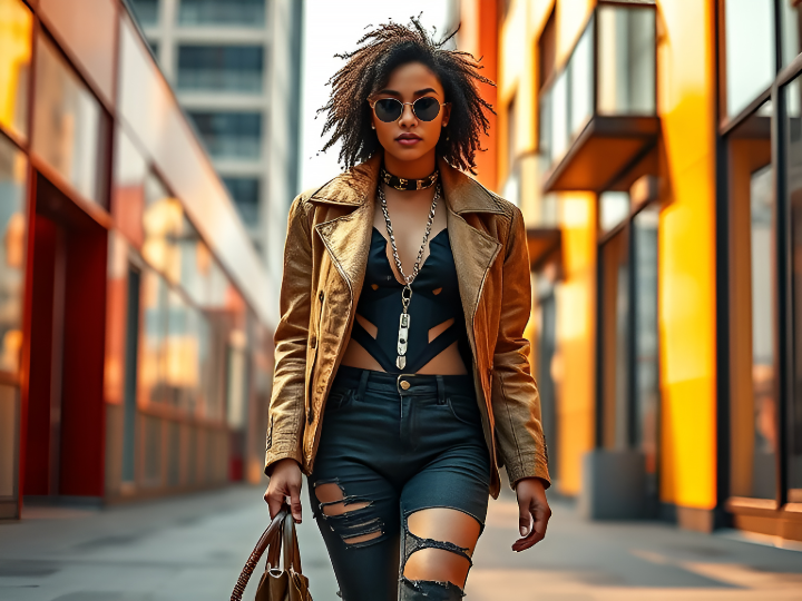 A confident individual walks through the city, embracing personal style and self-expression—defining fashion in 2025.